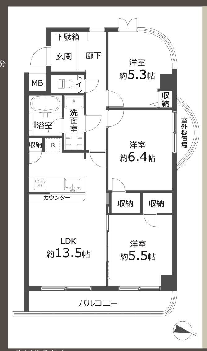 間取り図、 ルノン浦和北公園中古マンション  仲介手数料無料