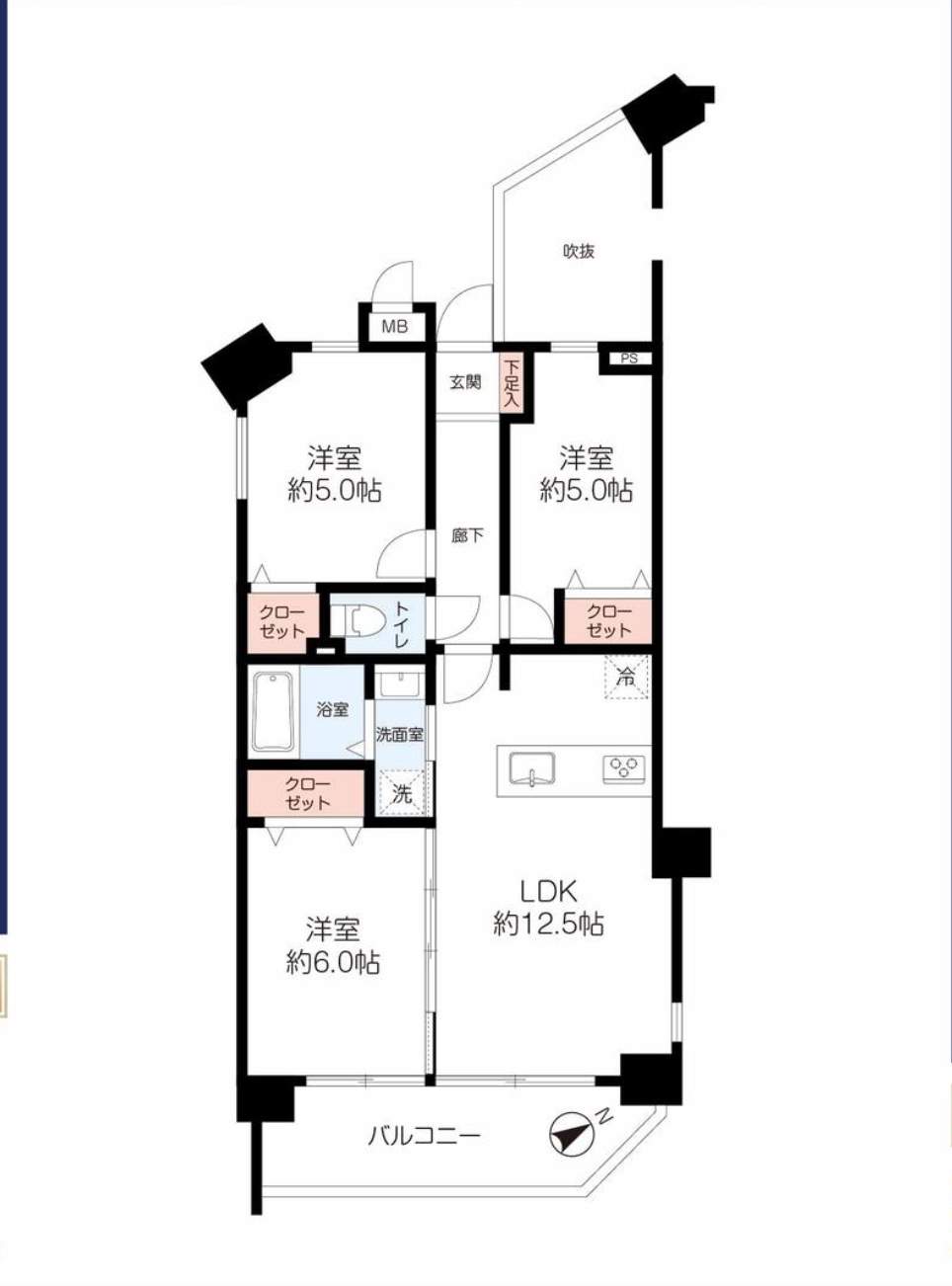 間取り図、浦和別所沼公園ローヤルコーポ中古マンション 仲介手数料無料