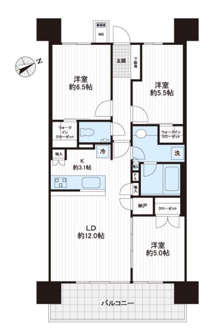 間取り図、ザ・パークハウス浦和岸町中古マンション  仲介手数料無料