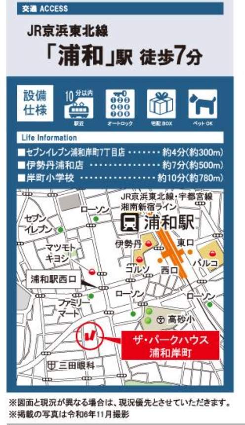 地図、ザ・パークハウス浦和岸町中古マンション  仲介手数料無料