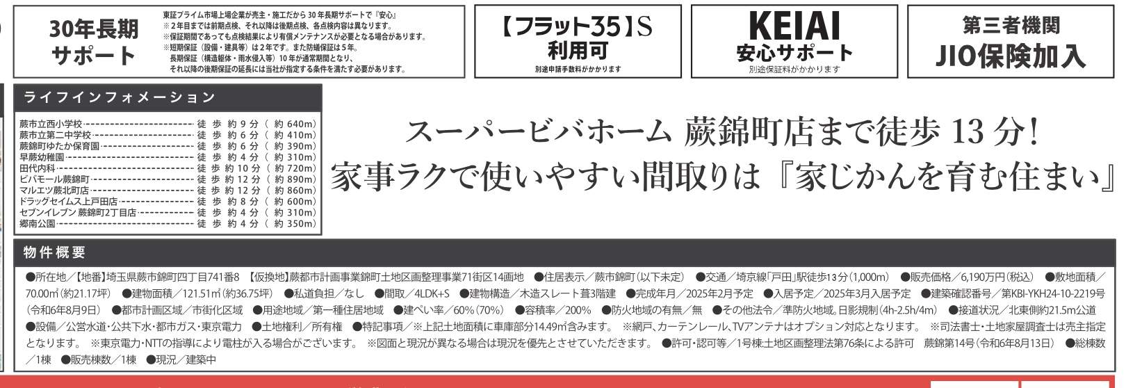 ケイアイスター不動産　蕨市錦町４丁目 新築戸建 仲介手数料無料 